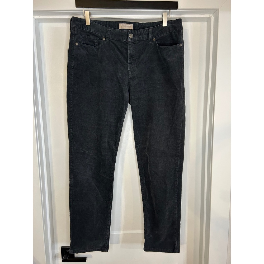 Banana Republic‎ Womens Skinny Fit Corduroy Pants Black Gray 32/14 RN54023